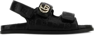 Gucci leather sandals - women - Leather/Leather/Rubber - 35 - Black