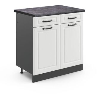 Vicco Mobiletto base per cucina R-Line, Bianco casa di campagna, 80 cm, pl Antracite Vicco