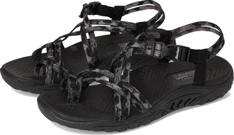 Skechers Reggae - Positive Space Womens Sandals Black : 8.5 B - Medium, Rubber