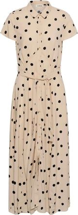Soaked In Luxury Ruching Jersey Jurk - Dames - Jurken - Beige - Maat: S Jersey