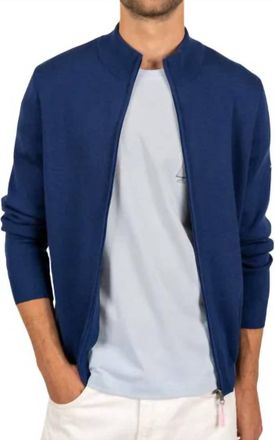 Saint James Creggan Cardigan In Indigo/rose