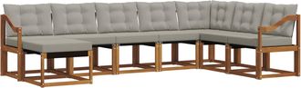 vidaXL Conjunto De Sof&aacute;s De Exterior 8 Uds. Gris Natural Y Claro Vidaxl