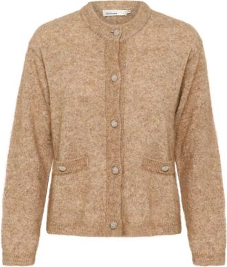 Karen by Simonsen Zachte Gebreide Vest Walnoot Melange - Dames - Vesten - Bruin - L - Truien & Vesten