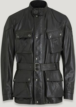 Belstaff Trialmaster Panther Icon Jacket Mens Hand Waxed Leather Black Size UK 34