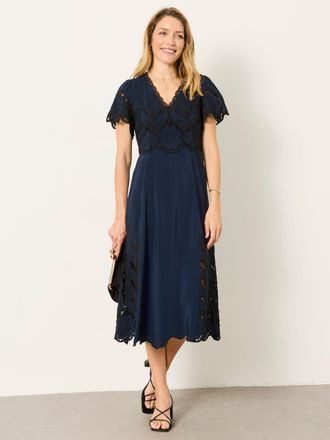 Fat Face FatFace Maya Navy Lace Dress