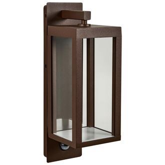 Beliani L&aacute;mpara Led De Pared Exterior Estilo Moderno Con Sensor De Movimiento De Aluminio Marr&oacute;n Inver