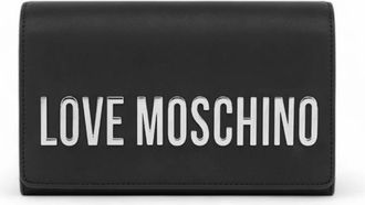 Love Moschino Stijlvolle Schoudertas met Ketting en Logo - Dames - Schoudertassen - Zwart - ONE Size - Polyester - Tassen