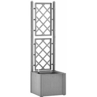 vidaXL Vidaxl - Arriate Con Enrejado Y Sistema De Riego Autom&aacute;tico Gris