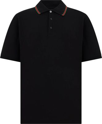 Gucci Korte mouw polo met webband - Heren - Polos - Zwart - XL - Katoen - Tops