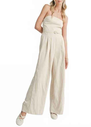 Sadie & Sage Past Midnight Tube Jumpsuit In Cream