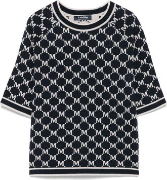 Max Mara T-shirt con effetto jacquard - Blu