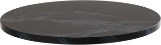 Oviala Mesa redonda de melamina 60 cm m&aacute;rmol negro