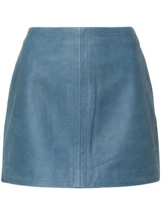 Stand Studio Perla leather miniskirt - women - Polyester/Calf Leather/Elastane - 34 - Blue
