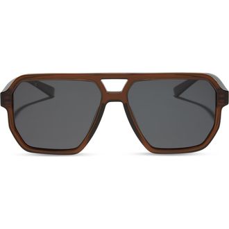 DIFF Eyewear Cameron 57mm Polarized Navigator Sunglasses in Whiskey /Grey at Nordstrom