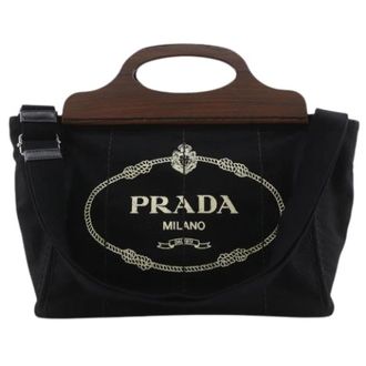 Prada Pre-owned Canapa 2way Handbag - Dames - Vintage Shopper - Zwart - ONE Size - Vintage