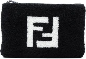 Fendi 2010-2025 Shearling FF Flat Pouch clutch bag - Nero