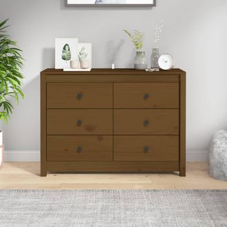 vidaXL Armario Auxiliar Madera Maciza De Pino Marr&oacute;n Miel 100x40x72 Cm Vidaxl