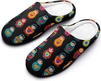 Generic Russian Dolls Funny Mens Cotton Slippers Shoes Novelty Soft Non-Slip Sole Home Shoe