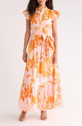 Sugarlips Lenira A-Line Dress in Pink-Orange at Nordstrom, Size X-Large