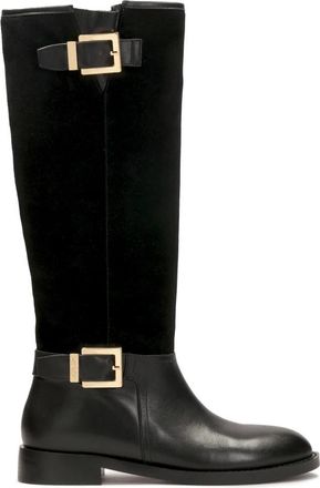 Kazar Su&egrave;de en gladleren laars type laarzen. Dit product valt klein uit. - Dames - Hoge Laarzen - Zwart - 41 EU - Su&egrave;de - Schoenen