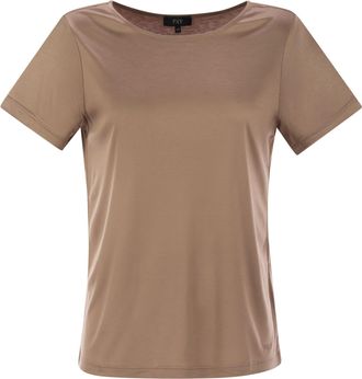 Fay Jersey T Shirt With Boat Neckline