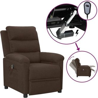 vidaXL Sill&oacute;n Reclinable El&eacute;ctrico Tela Marr&oacute;n Oscuro Vidaxl