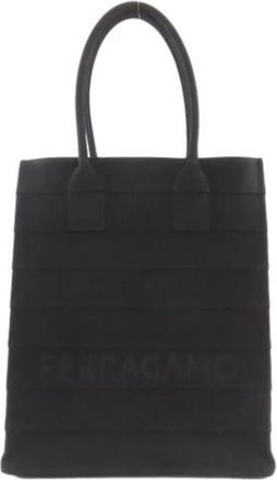 Ferragamo Pre-owned Canvas Tote Bag - Dames - Vintage Shopper - Zwart - ONE Size - Vintage