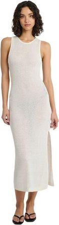 Onia Linen Knit Low Scoop Back Maxi Dress in White at Nordstrom, Size X-Small