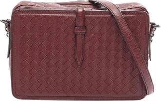 Bottega Veneta Pre-owned Intrecciato Lambskin Shoulder Bag - Dames - Vintage Schoudertas - Rood - ONE Size - Leer - Vintage