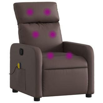 vidaXL Vidaxl - Sill&oacute;n De Masaje Reclinable Cuero Sint&eacute;tico Marr&oacute;n