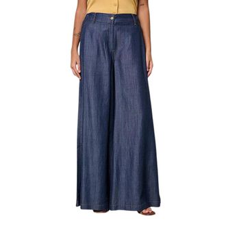 Kaos Wide Trousers, female, Blue, Size: S Maxi Palazzo Trousers