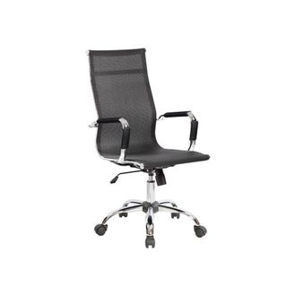 Dmora Silla con ruedas de tela negra