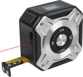 OEM Medidor L&aacute;ser 2 En 1, Cinta L&aacute;ser Recargable De 40 M Y 5 M, Pantalla Lcd Retroiluminada Recargable Por Usb, Visualizaci&oacute;n Digital De Longitud, &Aacute;rea, V