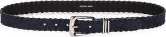 Veronica Beard Whipstitch Suede Belt in Navy at Nordstrom, Size X-Large