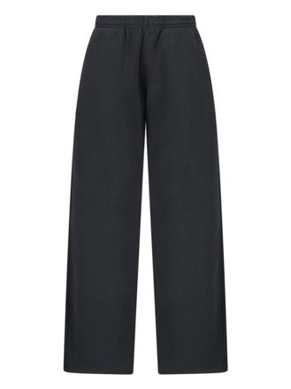 Alexander Wang High-Waisted Black Cotton Sweatpants With Logo Embroidery