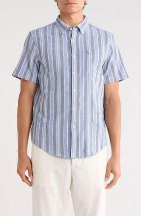 Original Penguin Stripe Cotton Button-Up Shirt in Copen Blue at Nordstrom Rack, Size Xx-Large