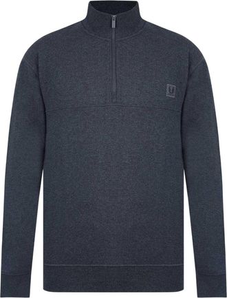 Firetrap Heren Sweatshirt met lange mouwen en ritssluiting (Houtskool mergel)