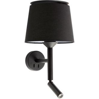 Faro Barcelona Savoy Aplique De Pared Con Lector Negro/negro 20303-93