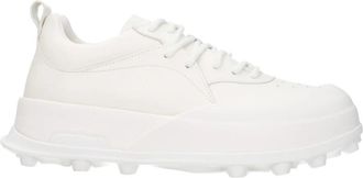 Jil Sander Witte Leren Sneakers Sporty Glam - Heren - Sneakers - Wit - 45 EU - Schoenen