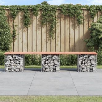 vidaXL vidaXL Panca da Giardino Design Gabbione 203x44x42 cm Massello Douglas