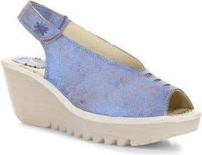FLY London Yeay Peep Toe Sandal in 014 Light Blue Cool at Nordstrom Rack, Size 10-10.5Us / 41Eu