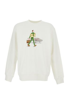 Dr&ocirc;le de Monsieur Crewneck Sweatshirt with Minimalist Chest Print