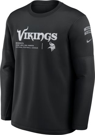 Nike Minnesota Vikings Salute to Service Sideline Coaches Nike Mens NFL Pullover Crew in Black | 03BR00AA2K-97P