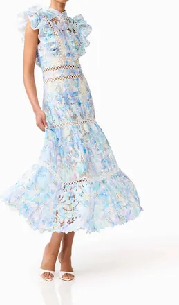 Elliatt Kalissa Ruffle Maxi Dress In Blue