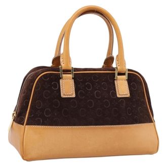 Celine C Macadam Suede And Leather Brown Suede Handbag (Pre-Owned)