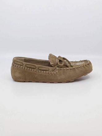Free People Womens Misty Moccasin Loafer In Olive Suede