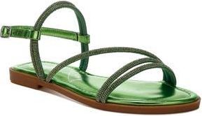London Rag Bawley Crystal Embellished Flat in Green at Nordstrom Rack, Size 9