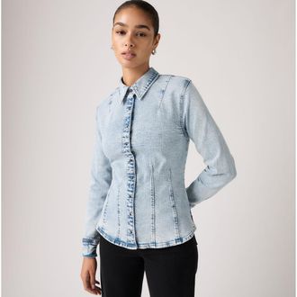 Levi's Shaped Shirt - Womens - XS - Blue