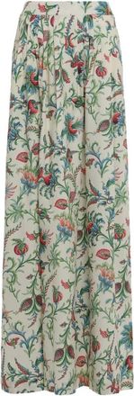 Etro Geplooide Maxi-rok van Katoen - Dames - Maxi Rokken - Groen - S - Katoen - Rokken