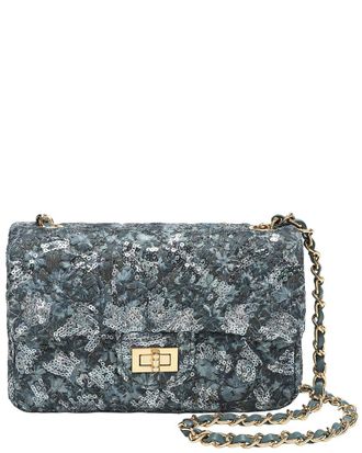 Tiffany & Fred Sequin & Leather Quilted Shoulder Bag